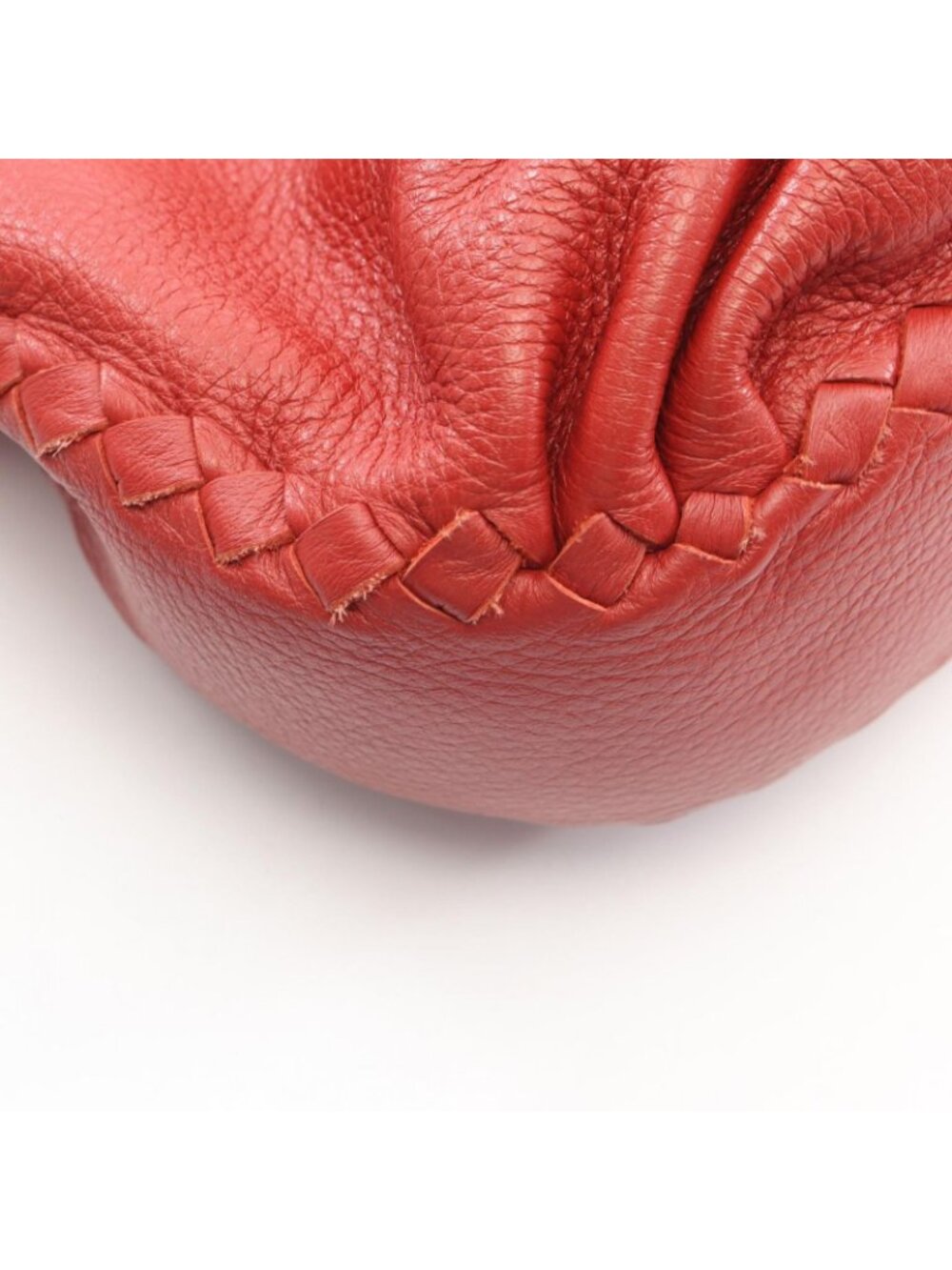 Bottega Veneta Intrecciato Drawstring Red Leather Bucket - Picture 5 of 7